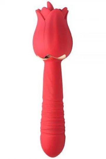 Sex On the Go Vibrators Racy Rose Thrusting and Licking Rose Vibrator