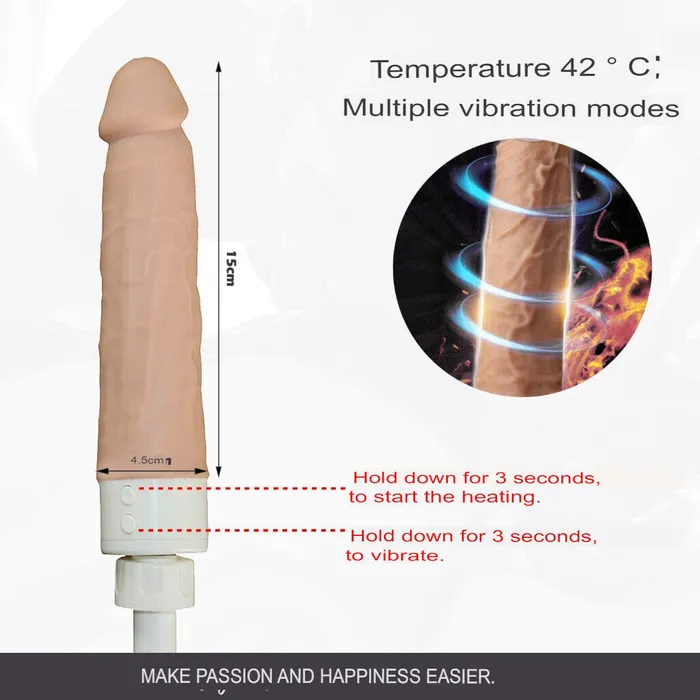 SexyPlay Female Sex Toys DIMZ065 Auto Heating Vibrating Realistic Dildo Sex Machine Kit