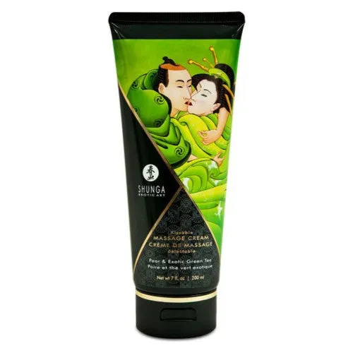 Shunga Shunga Kissable Massage Cream Pear Exotic Green Tea 200ml Couples