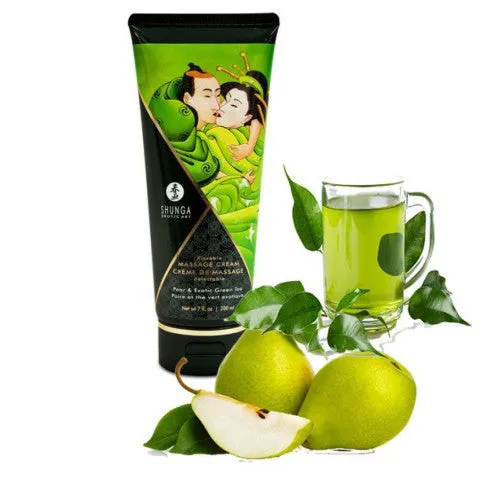 Shunga Shunga Kissable Massage Cream Pear Exotic Green Tea 200ml Couples