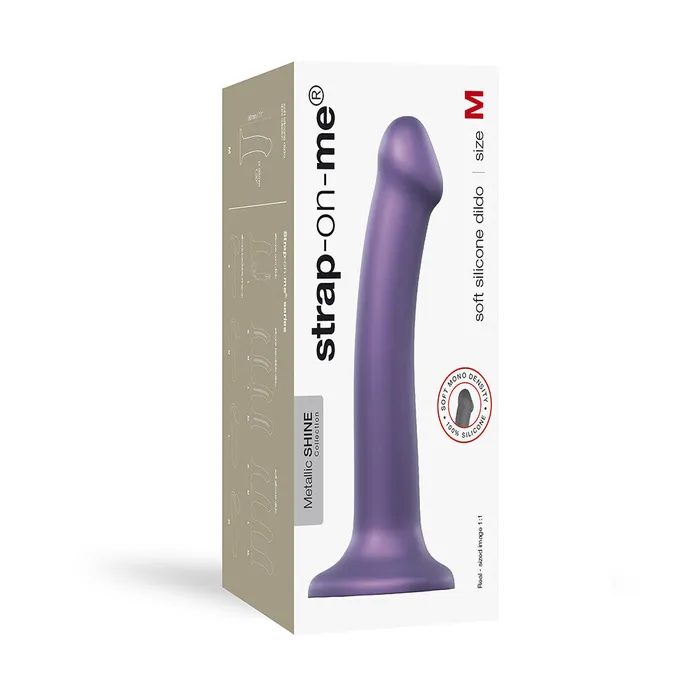 Strap On Me Female Sex Toys Strap On Me Mono Density Metalic Shine Dildo Medium Purple