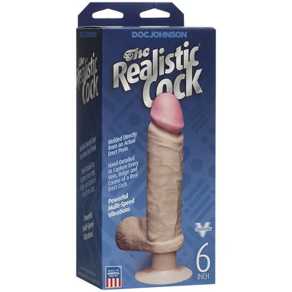 The Realistic Cock 6 Inch Vibrating Dildo Flesh Pink Doc Johnson Dildos