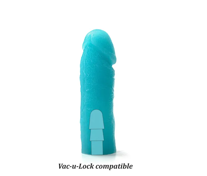 vaculock Dildos Reciprocating Saw Adapter With 6 inch Aqua Glow In The Dark VacuLock DildoRSA adapterDildo