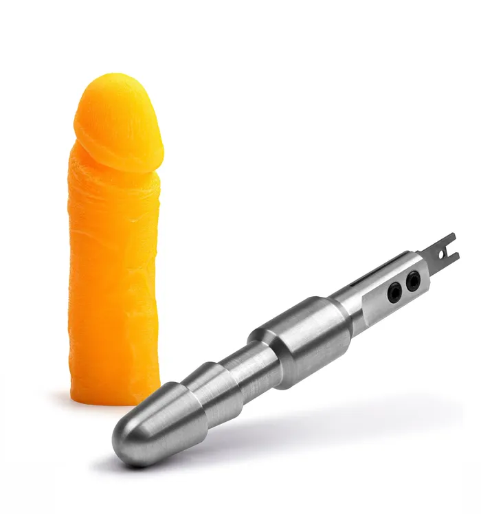 vaculock Dildos Reciprocating Saw Adapter With 6 inch Orange Glow In The Dark VacuLock DildoRSA adapterDildo