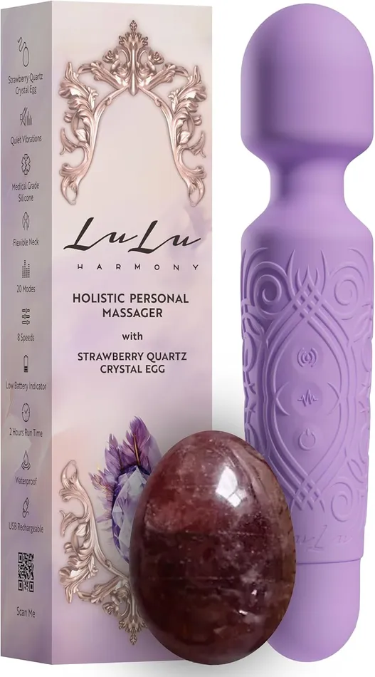 Vibrators LuLu LuLu Wand Massager Vibrator with Yoni Egg Powerful MultiSpeed Emotional Healing SelfLove Romantic Intimacy Enhancement and Relaxation Set for Women Amethyst