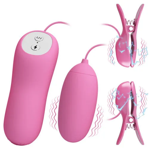 Vibrators Pretty Love Pretty LOVE Electric Shock Nipple Clamps Vagina Egg