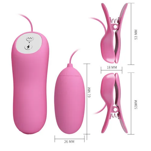 Vibrators Pretty Love Pretty LOVE Electric Shock Nipple Clamps Vagina Egg