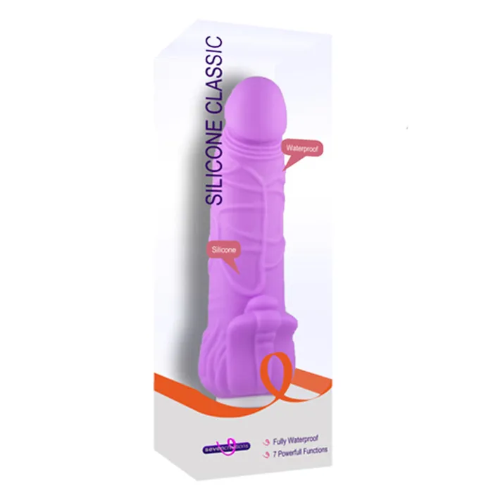 Vibrators Seven Creations Seven Creations Silicone Classic Viking Vibrating Dildo Dong G Spot Vibrator Purple