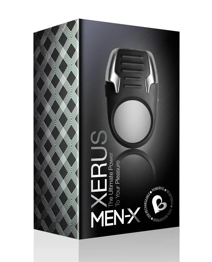 Xerus Xerus C Ring Black Rechargeable Waterproof Vibrating Cock Ring Couples