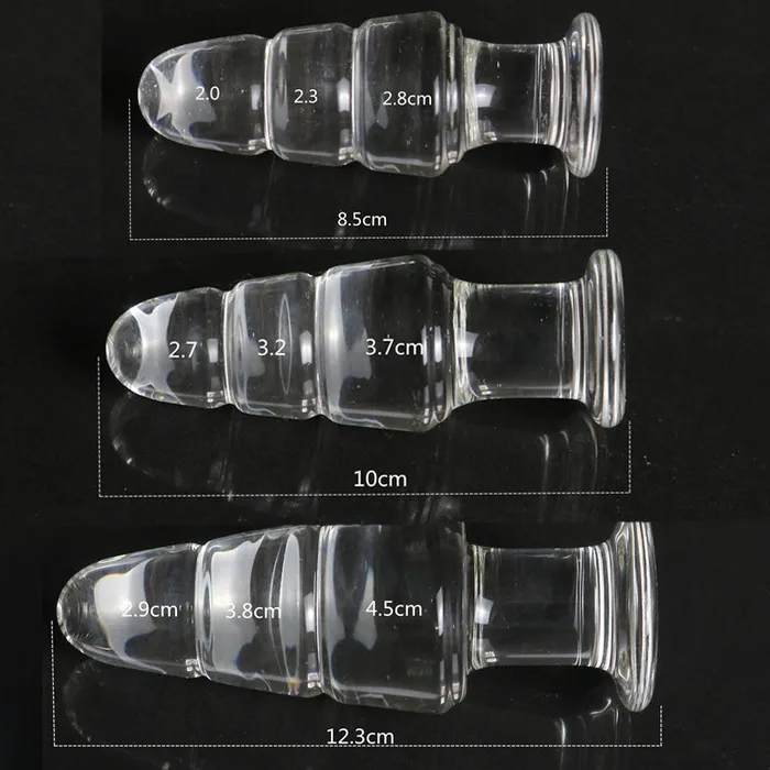 XL Threaded Glass Anal Plug SML SexyPlay Male Sex Toys