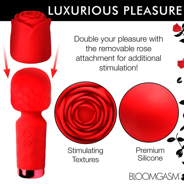 XR Brands XR Bloomgasm Rose Petite Mini Wand Vibrators