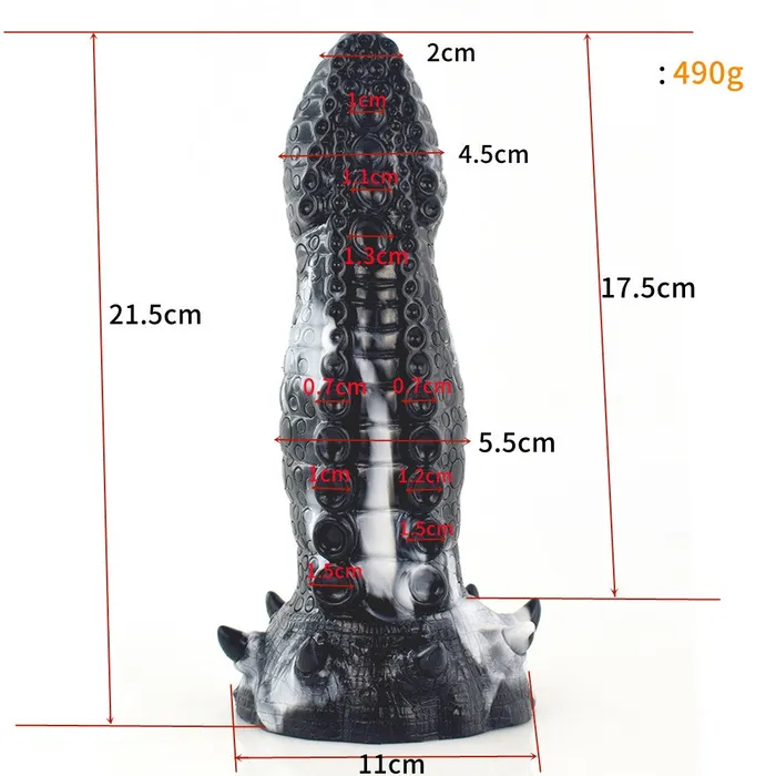 YOCY Anal YOCY Octopus Silicone Fantasy Dildo Black